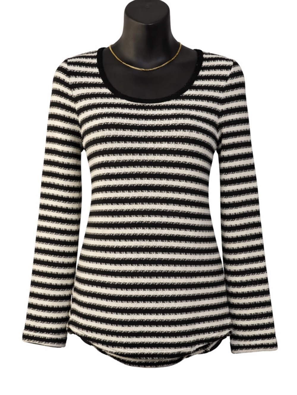 Bobbie Brooks Black and White Striped Knit Top